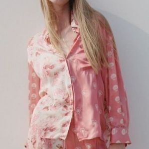 Zara Silia Floral Blouse Shirt M Embroidered